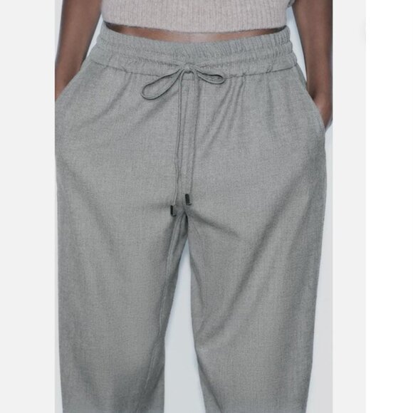 Zara Dressy Smart tailored Cuffed Jogger Trousers (NWT) - Picture 3 of 7